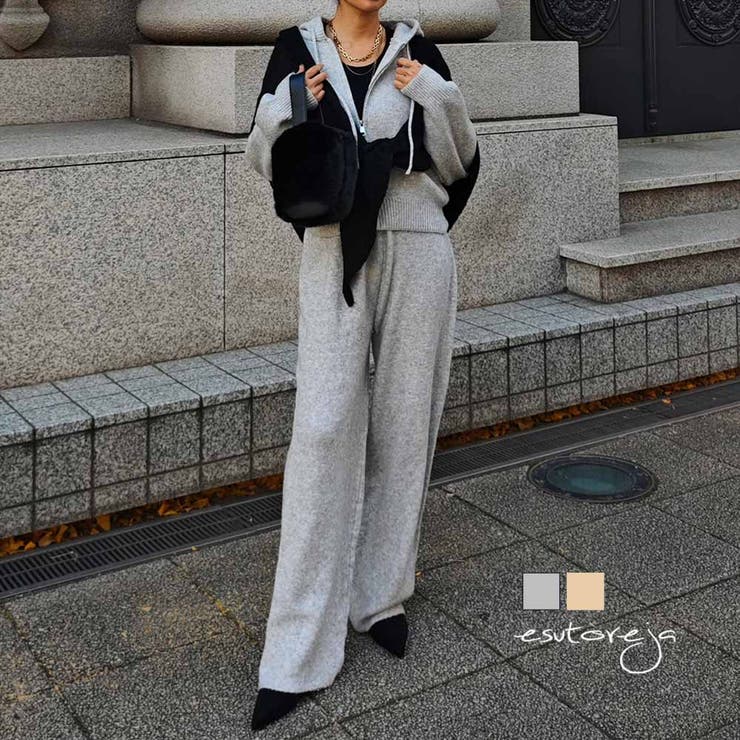 ニットジップアップフーディセットアップesutoreja セットアップ スタイル… | BUYSENSE | 詳細画像1 