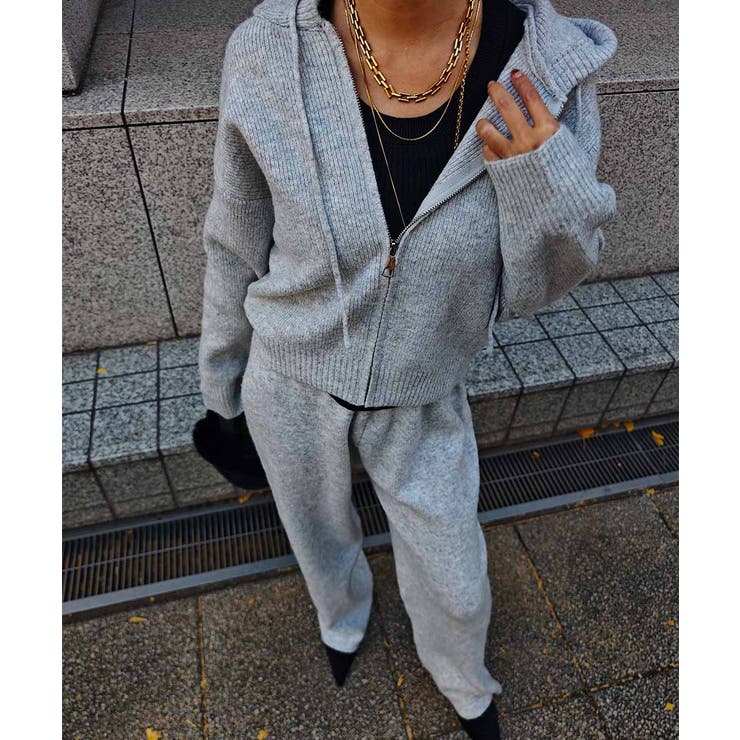 ニットジップアップフーディセットアップesutoreja セットアップ スタイル… | BUYSENSE | 詳細画像4 