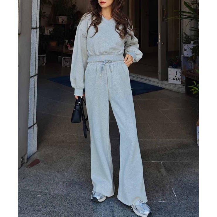 グレー | Vネックスウェットセットアップesutoreja セットアップ スタイルアップ | BUYSENSE