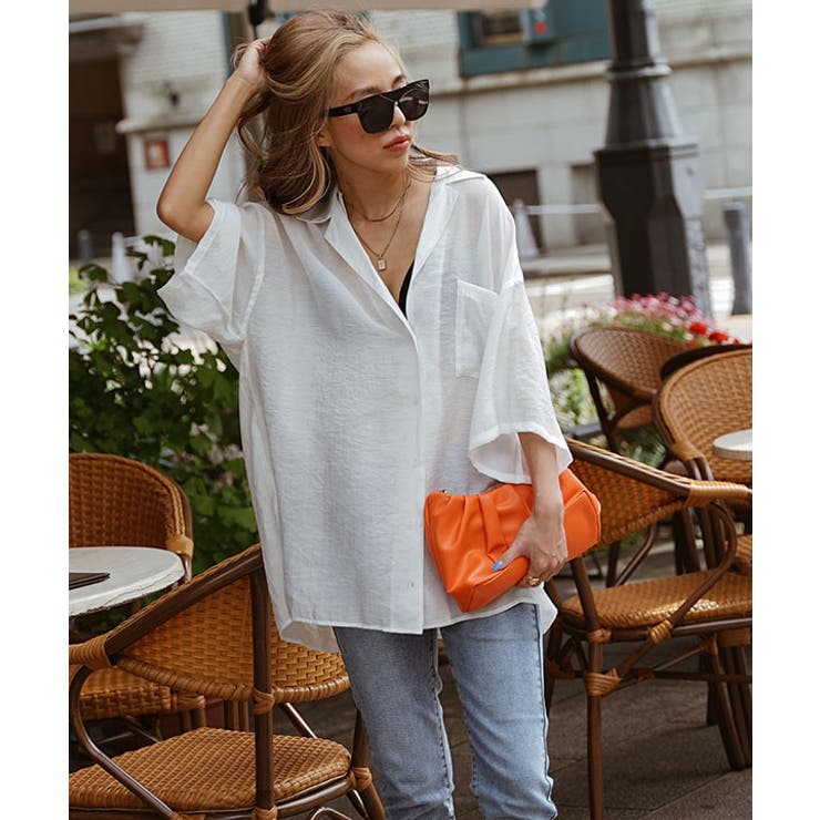 ホワイト | カラービッグシャツ esutoreja シャツ | BUYSENSE