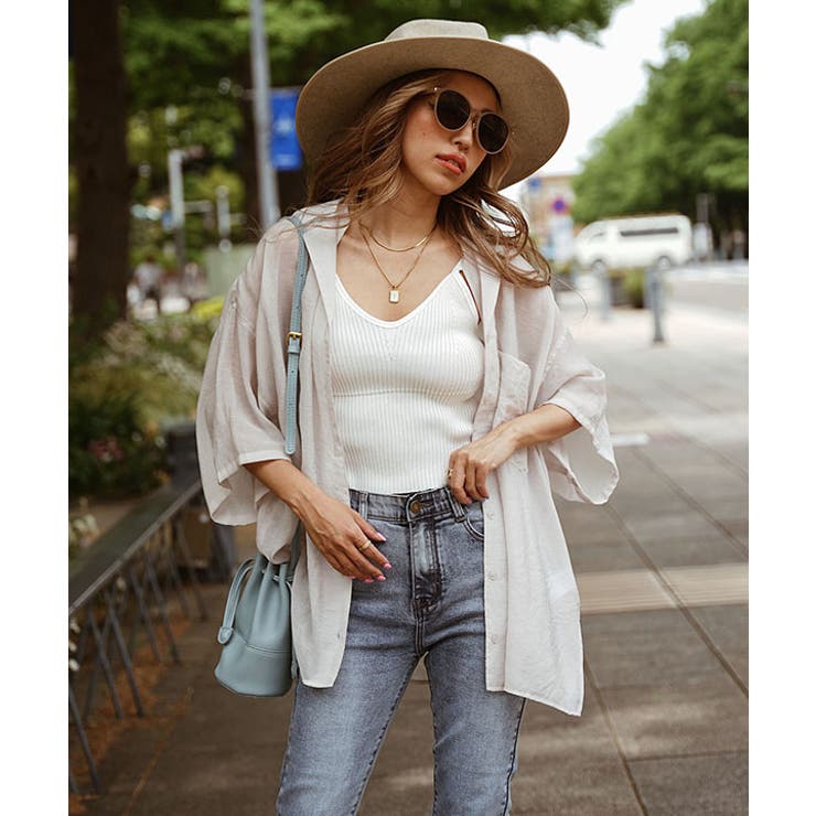 グレージュ | カラービッグシャツ esutoreja シャツ | BUYSENSE