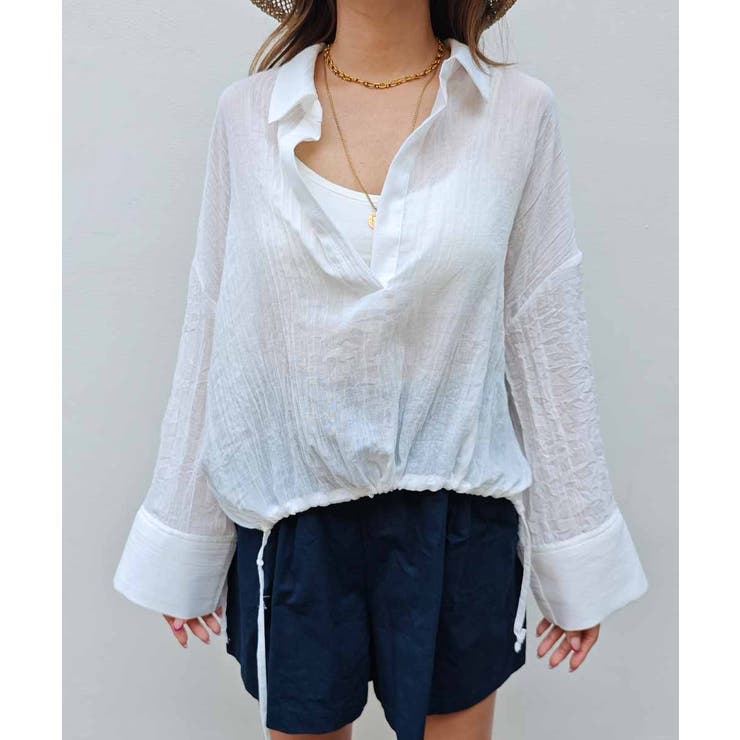 スキッパーシフォンシャツesutoreja シャツ スタイルアップ | BUYSENSE | 詳細画像12 
