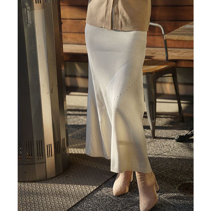 ベージュ | リブAラインスカート esutoreja スカート | BUYSENSE