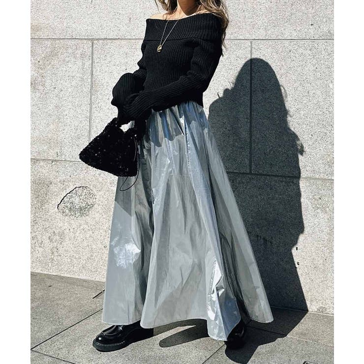 シルバー | ウエストギャザースカート esutoreja スカート レディース トレンド | BUYSENSE