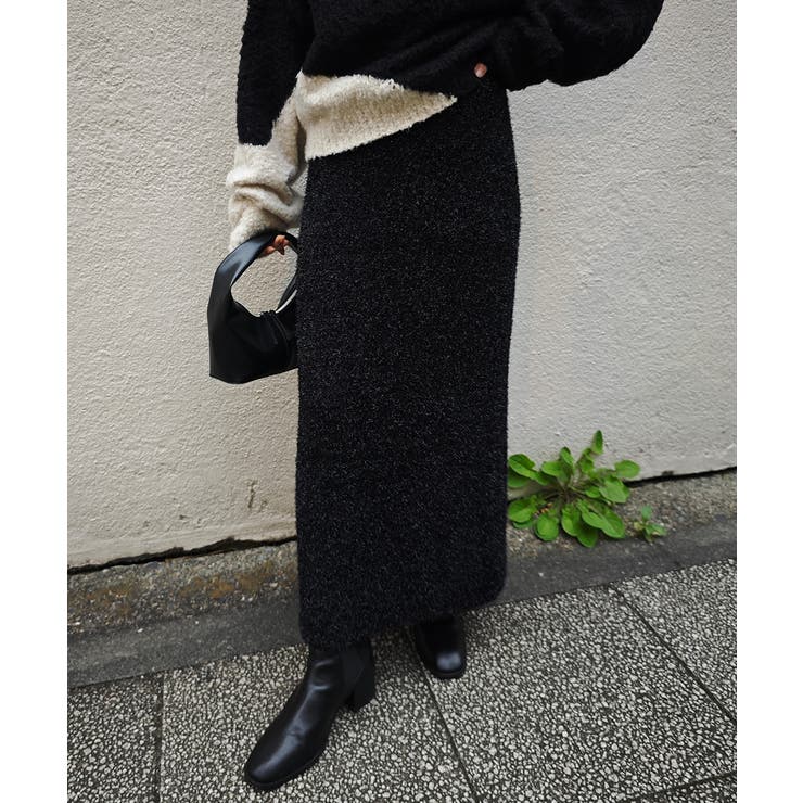ブラック | グリッターニットスカートesutoreja スカート スタイルアップ | BUYSENSE