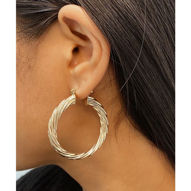 ゴールド | ヴィンテージツイストフープピアス emouv ピアス | BUYSENSE
