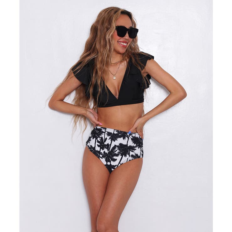 ブラック | 水着レディース Resortフリルデザインビキニ LAVIA | BUYSENSE