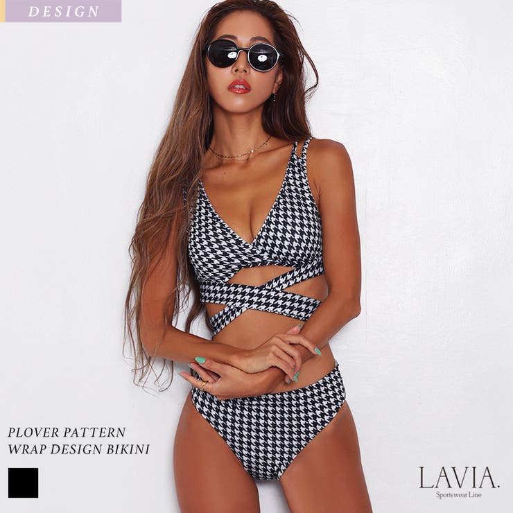 水着レディース 千鳥柄Wrapデザインビキニ LAVIA | BUYSENSE | 詳細画像1 