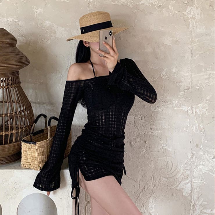 ブラック | シアートップスホルターネックビキニ LAVIA デザインビキニ | BUYSENSE