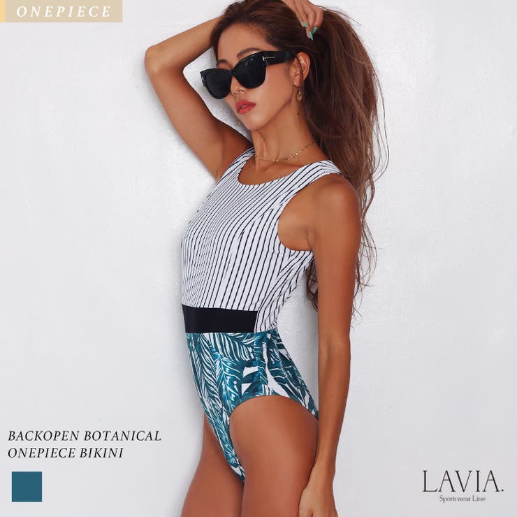 ワンピース水着 バックオープンボタニカルOP LAVIA | BUYSENSE | 詳細画像1 