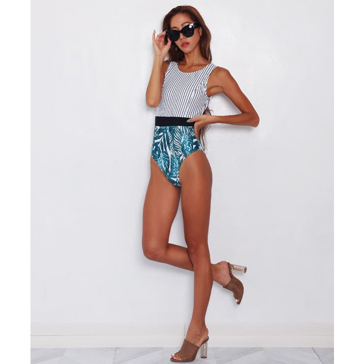 ワンピース水着 バックオープンボタニカルOP LAVIA | BUYSENSE | 詳細画像2 