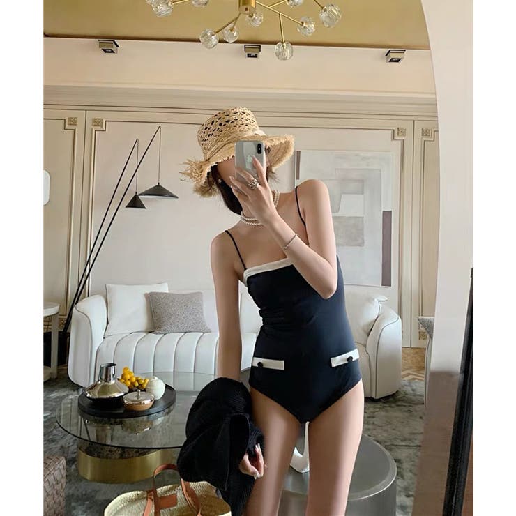 ブラック | ポケットデザインワンピースビキニ LAVIA ワンピースビキニ | BUYSENSE