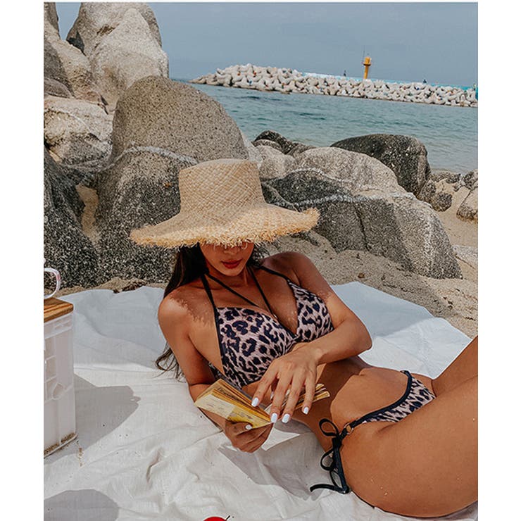 ◆beach feelings◆レオパードトライアングル♪カップ付き NEW SWIM WEAR