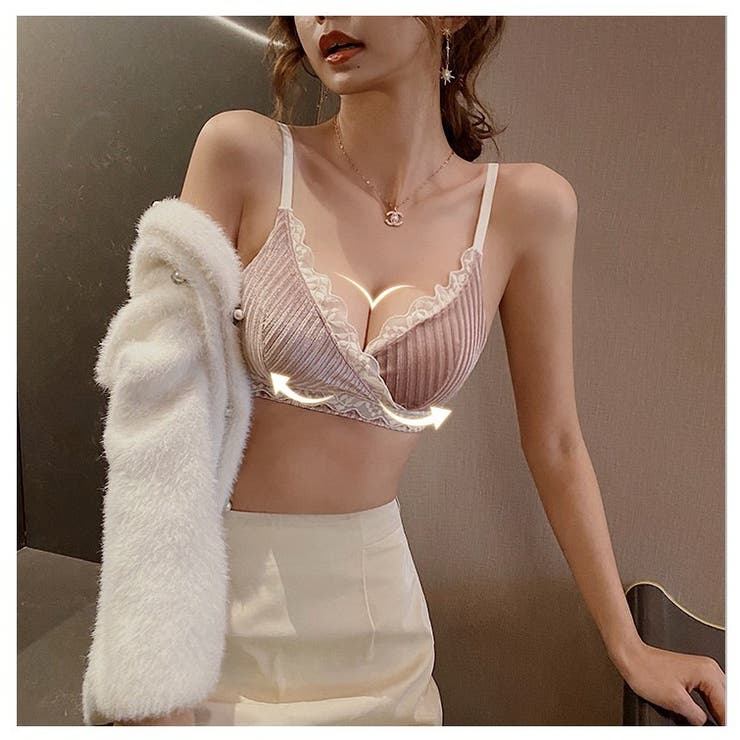 ベロアRicciブラショーツセット ノンワイヤー ランジェリー | BUYSENSE | 詳細画像5 