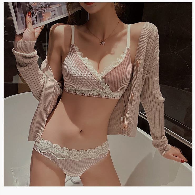 ベロアRicciブラショーツセット ノンワイヤー ランジェリー | BUYSENSE | 詳細画像6 