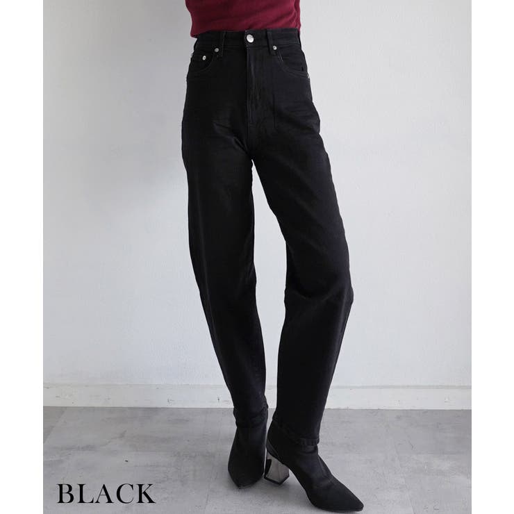 ブラック | カーブデニムパンツ Rashik ボトム | BUYSENSE