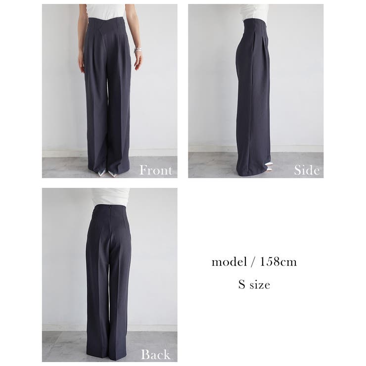 ウエストデザインストレートパンツ Rashik ボトム | BUYSENSE | 詳細画像4 