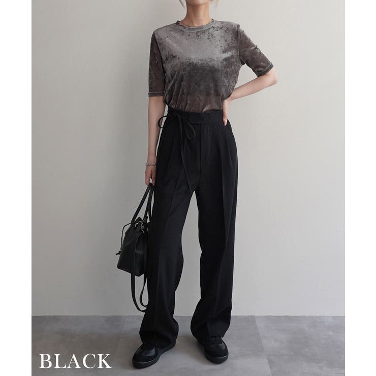 ハイウエストリボンデザインスラックスRashik ボトム 大人カジュアル | BUYSENSE | 詳細画像15 