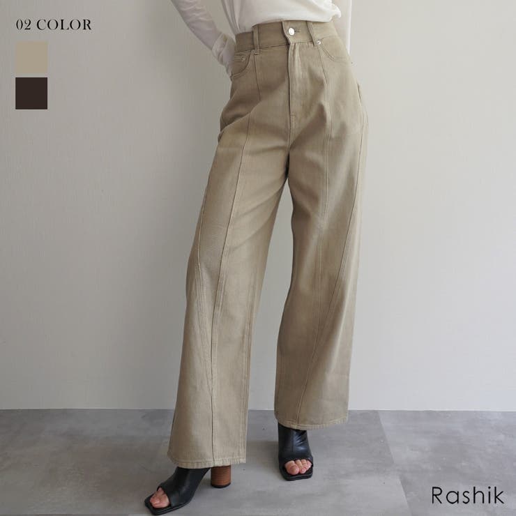 切替デザインストレートパンツRashik ボトム 大人カジュアル | BUYSENSE | 詳細画像1 