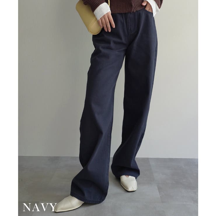 ネイビー | コットンワイドパンツ Rashik ボトム | BUYSENSE