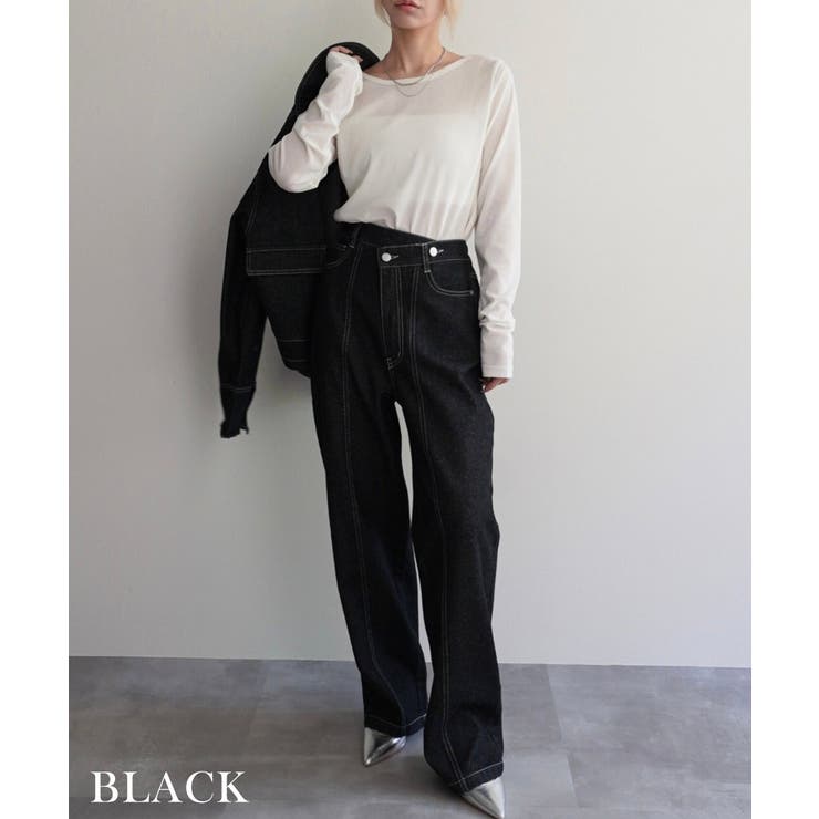 ウエストアシンメトリーストレートデニム Rashik ボトム | BUYSENSE | 詳細画像9 