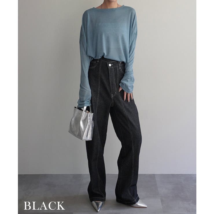 ウエストアシンメトリーストレートデニム Rashik ボトム | BUYSENSE | 詳細画像10 