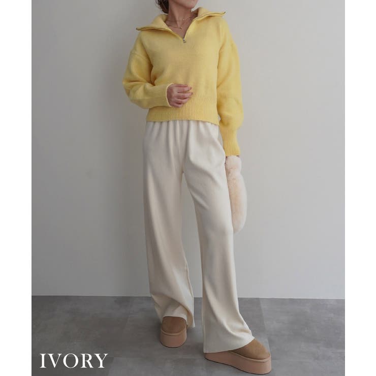 ストレートワイドニットパンツRashik ボトム 大人カジュアル | BUYSENSE | 詳細画像6 