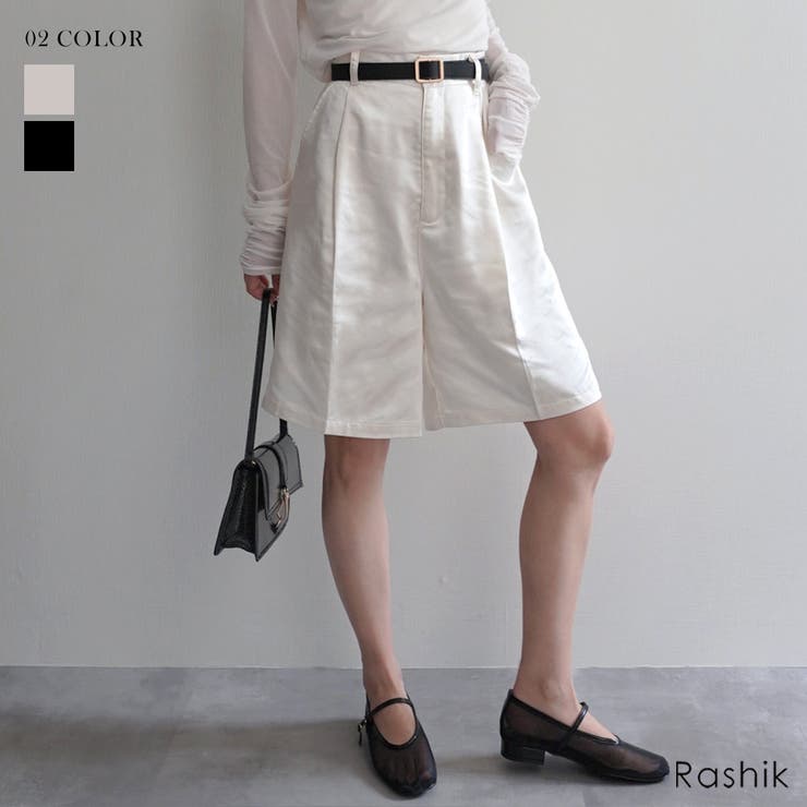 サテンハーフパンツRashik ボトム 大人カジュアル | BUYSENSE | 詳細画像1 