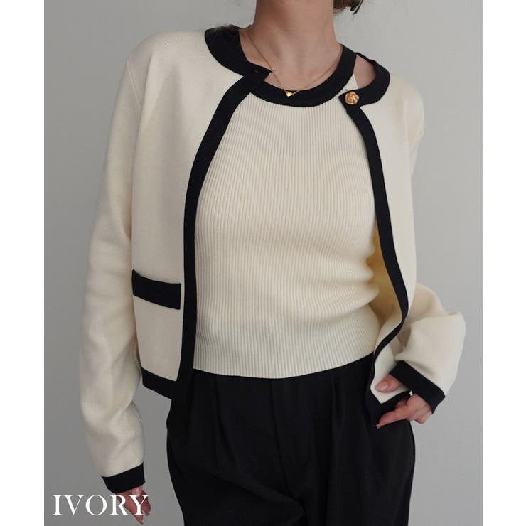 配色ニットアンサンブルRashik カーディガン 大人カジュアル | BUYSENSE | 詳細画像4