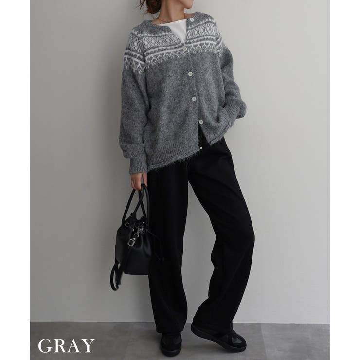 グレー | ノルディックニットカーディガンRashik カーディガン 大人カジュアル | BUYSENSE