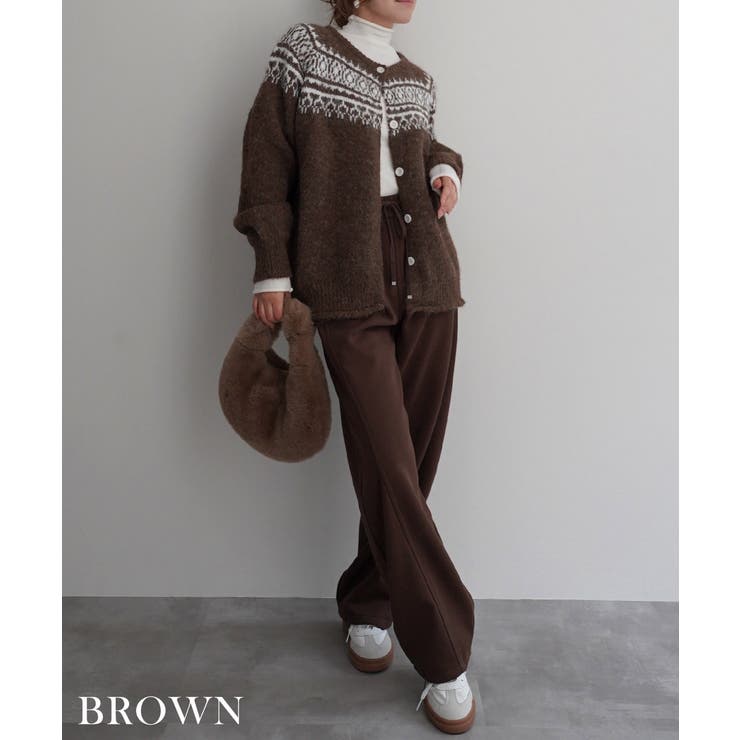 ブラウン | ノルディックニットカーディガンRashik カーディガン 大人カジュアル | BUYSENSE