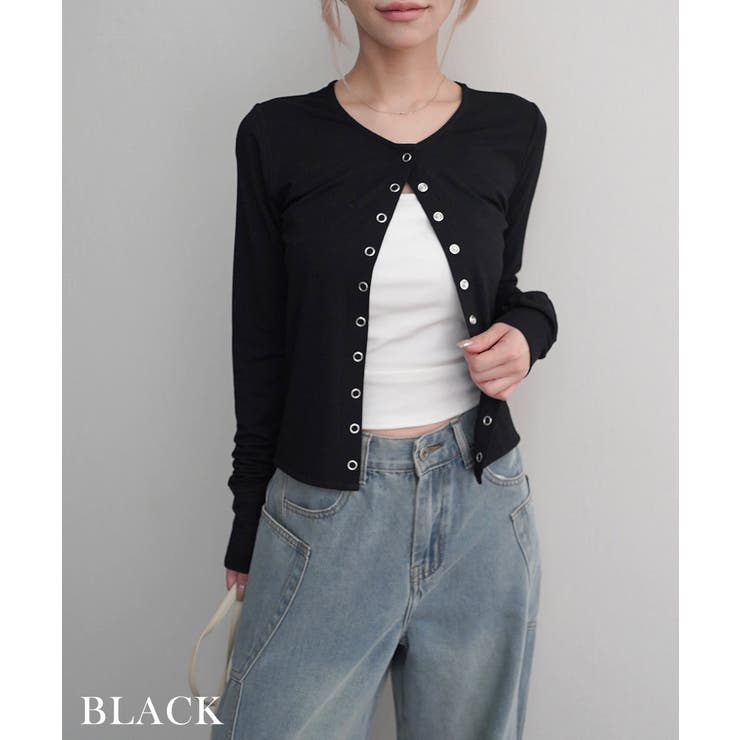接触冷感スナップボタンカーデ Rashik カーディガン | BUYSENSE | 詳細画像15 