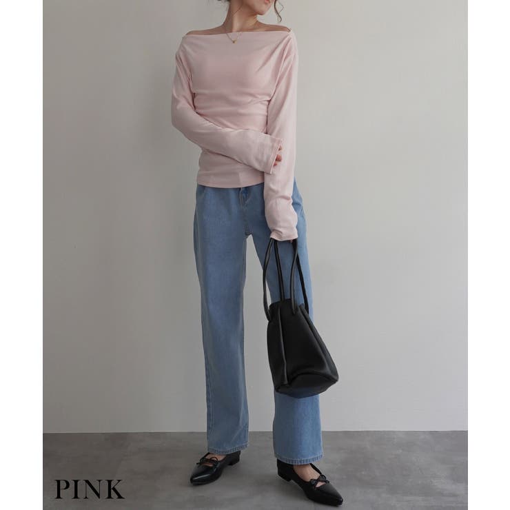 ピンク | ボートネックトップス Rashik カットソー | BUYSENSE