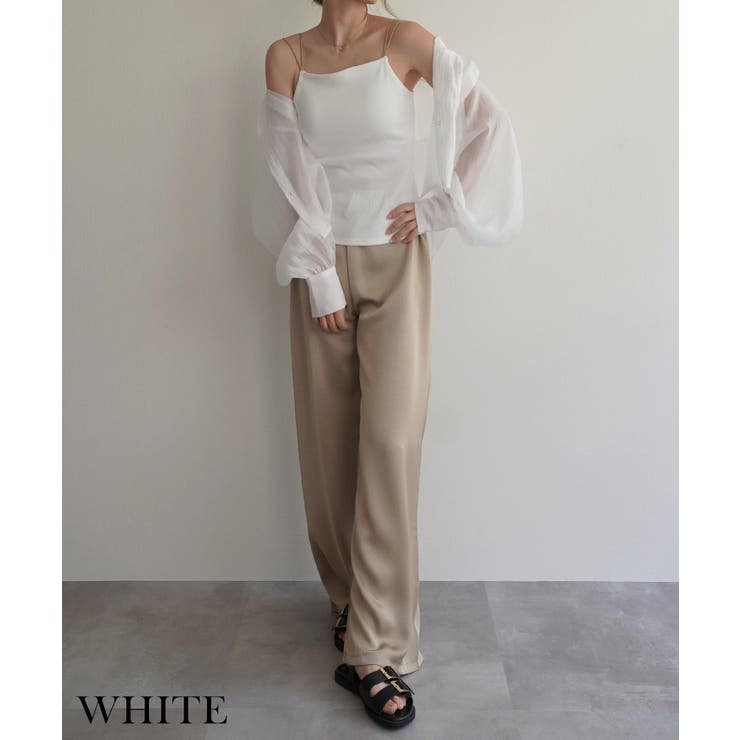カップ付き配色リブキャミソールRashik カットソー 大人カジュアル | BUYSENSE | 詳細画像6 
