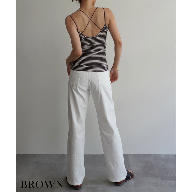 バッククロスボーダーリブキャミソール Rashik カットソー | BUYSENSE | 詳細画像10 