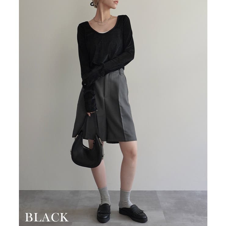 バックオープンベロア調トップスRashik カットソー 大人カジュアル | BUYSENSE | 詳細画像14
