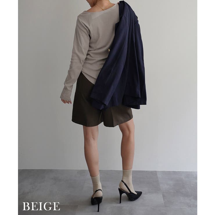 コットンフライスボートネックトップスRashik カットソー 大人カジュアル | BUYSENSE | 詳細画像12 