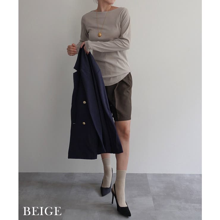 コットンフライスボートネックトップスRashik カットソー 大人カジュアル | BUYSENSE | 詳細画像13 