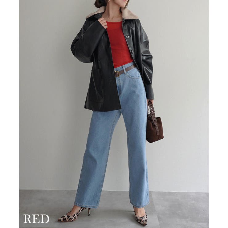 リブシアークルーネックトップス Rashik カットソー | BUYSENSE | 詳細画像16 