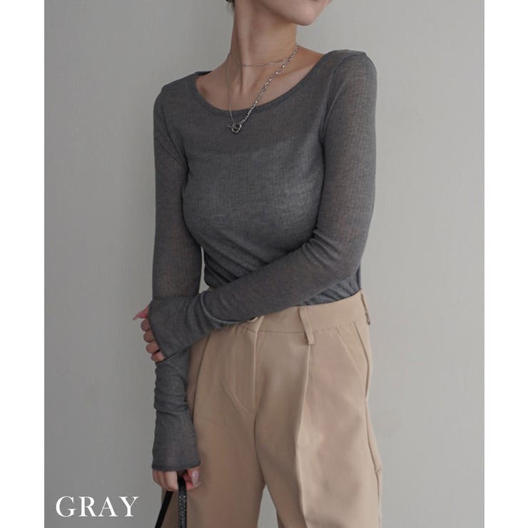 リブシアークルーネックトップス Rashik カットソー | BUYSENSE | 詳細画像17 