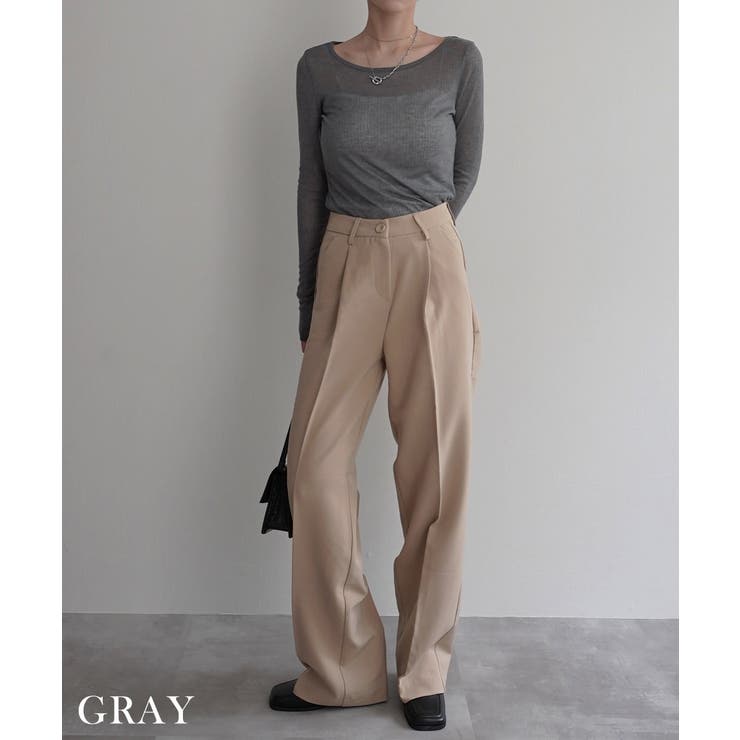 リブシアークルーネックトップス Rashik カットソー | BUYSENSE | 詳細画像18 