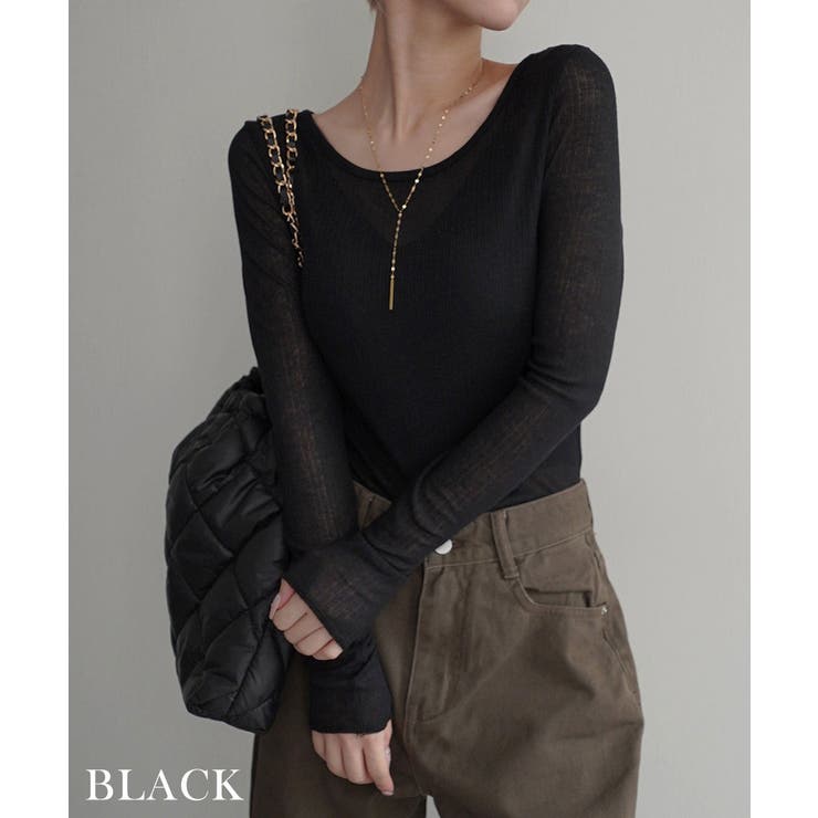 リブシアークルーネックトップス Rashik カットソー | BUYSENSE | 詳細画像24 