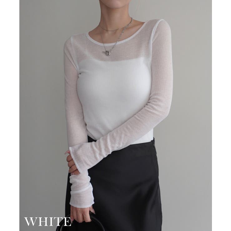 リブシアークルーネックトップス Rashik カットソー | BUYSENSE | 詳細画像5 