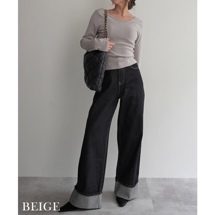 ディープラウンドネックトップスRashik カットソー 大人カジュアル | BUYSENSE | 詳細画像9 