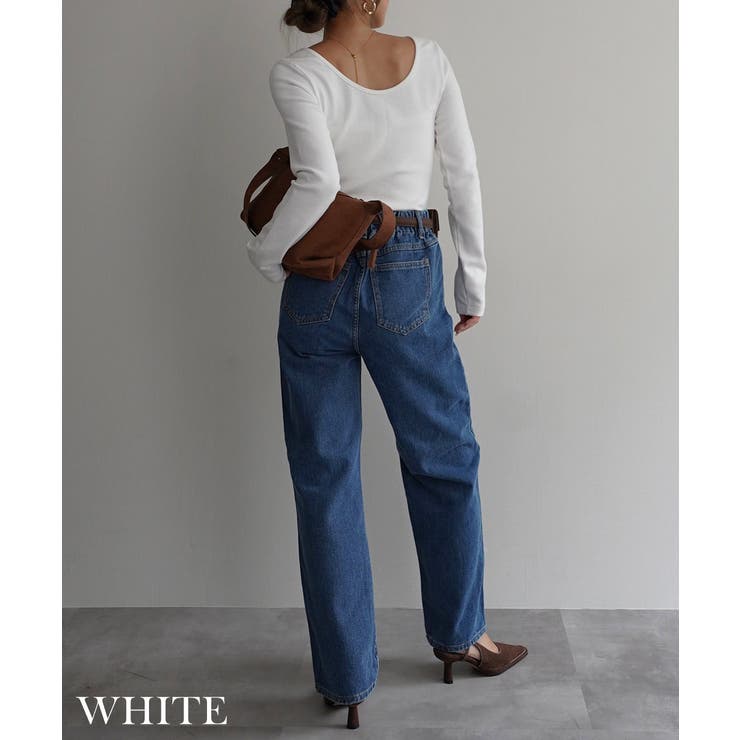 ディープラウンドネックトップスRashik カットソー 大人カジュアル | BUYSENSE | 詳細画像5 