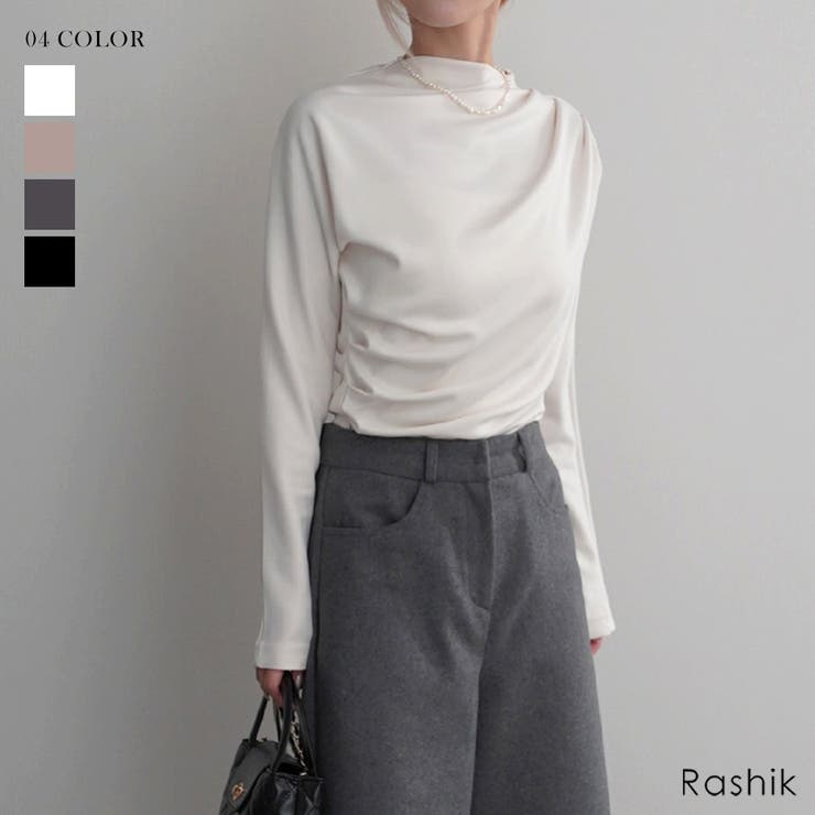 エレガントドレープハイネックトップス Rashik カットソー | BUYSENSE | 詳細画像1 