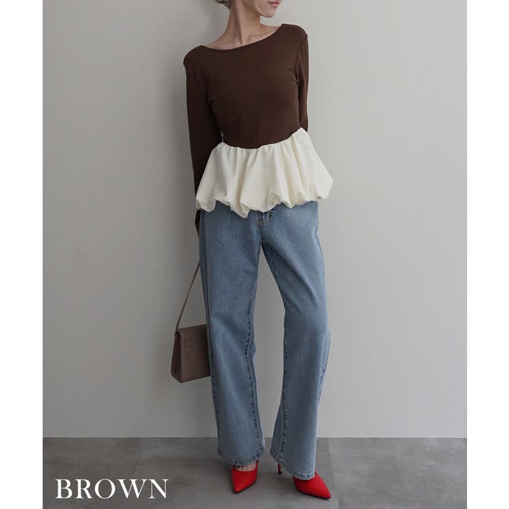 バックオープン裾バルーントップスRashik カットソー 大人カジュアル | BUYSENSE | 詳細画像4 