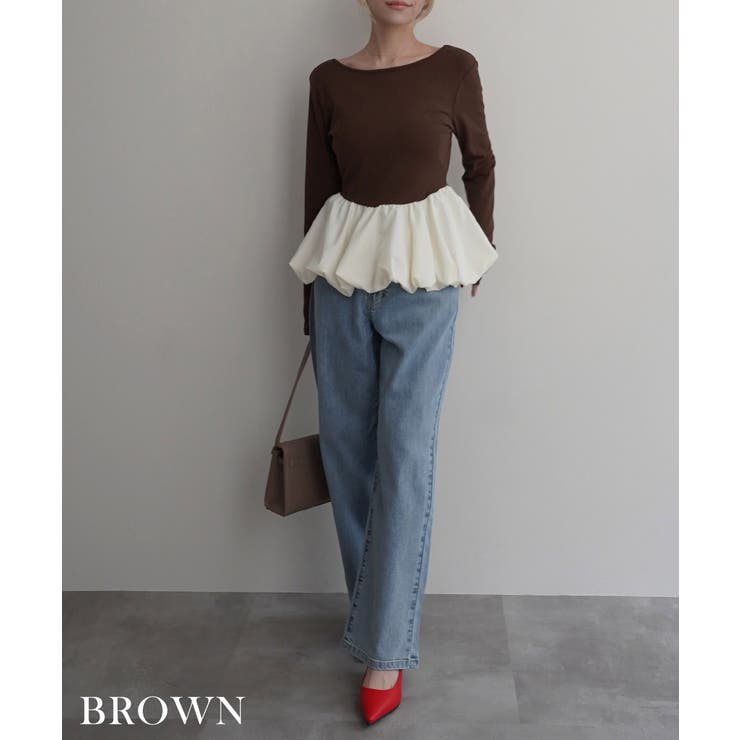 バックオープン裾バルーントップスRashik カットソー 大人カジュアル | BUYSENSE | 詳細画像6 