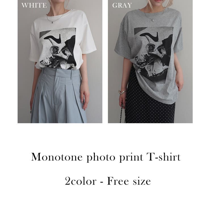 モノトーンフォトプリントTシャツRashik カットソー 大人カジュアル | BUYSENSE | 詳細画像2 