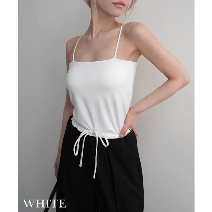 ホワイト | 接触冷感カップ付きベアキャミソール Rashik カットソー | BUYSENSE